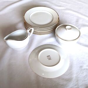 Sonnet by Fine Chine of Japan 8 Bread & Butter Plate and Creamer and Sugar Bowl